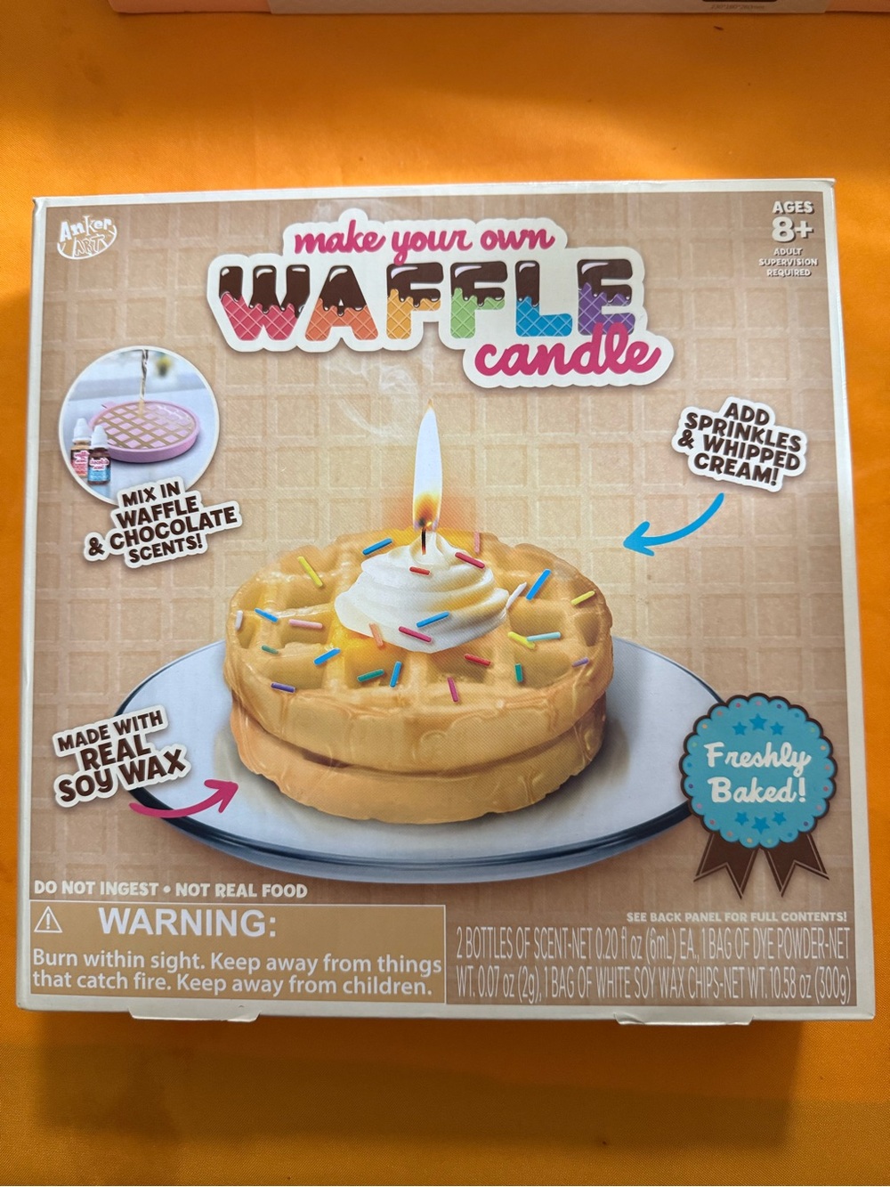 Anker Make Your Own Waffle Candle Kit - Yellow with White & Multicolor Sprinkles